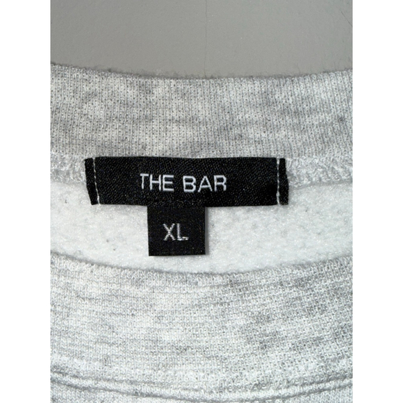 Women's THE BAR Varsity Sweatshirt in Lt Heather Grey/Lemon, Size XL - Picture 7 of 7